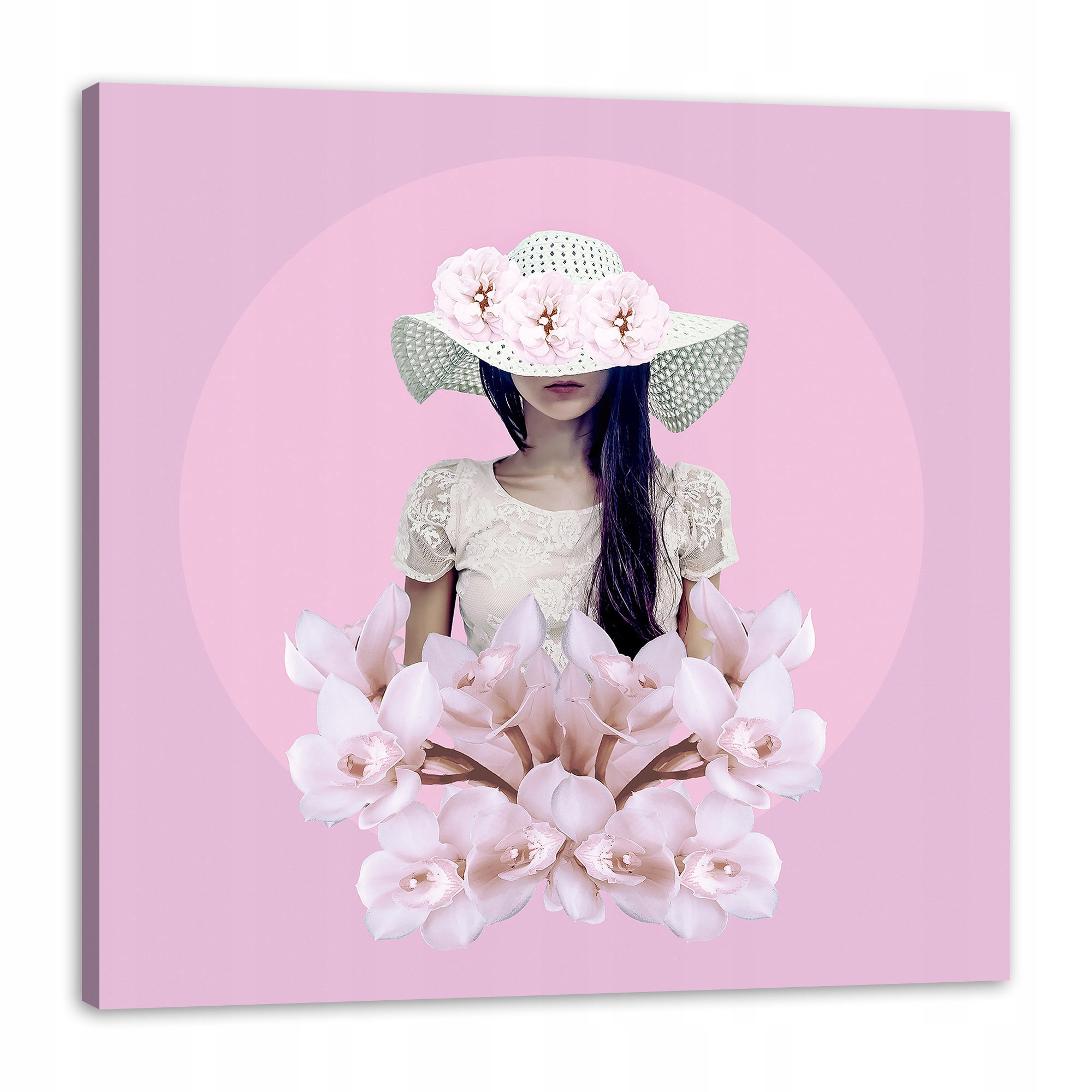 Obraz na plátně Jarní květiny Dívka Bílá Růže 90x90 cm