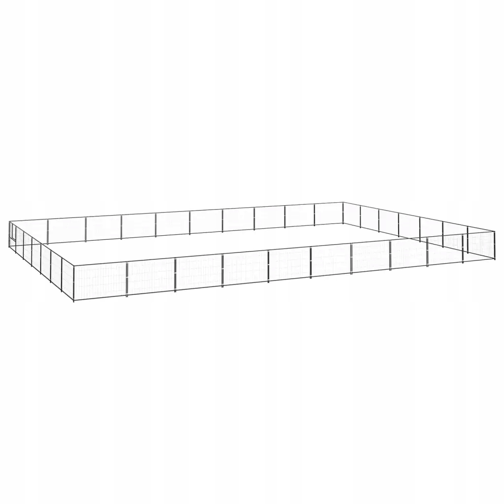 Levně Kotec pro psa, černá, 70 m², ocelová