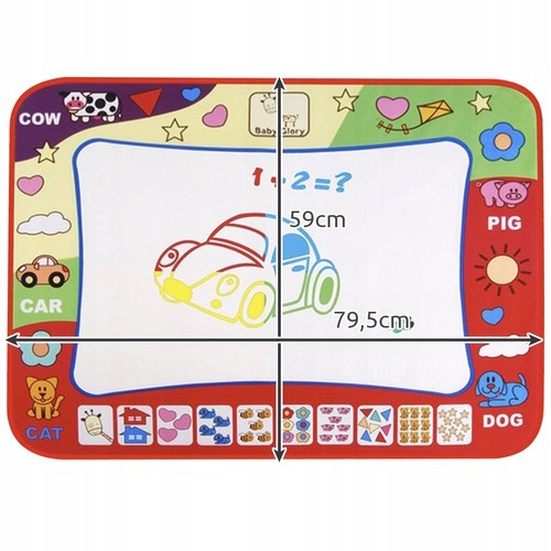 Mata Wodna XL do Malowania Wodą Rysowania Zestaw Pisaki Prezent dla Dzieci Wysokość produktu 79.5 cm