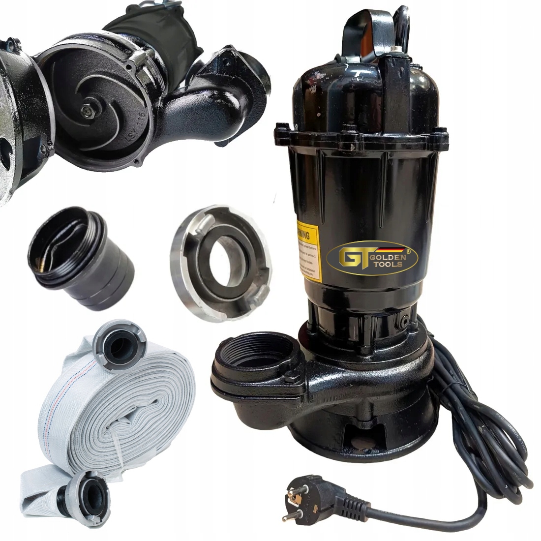 Pompa Do Wody Szamba Żeliwo Z Rozdrabniaczem Wąż Strażak 20M