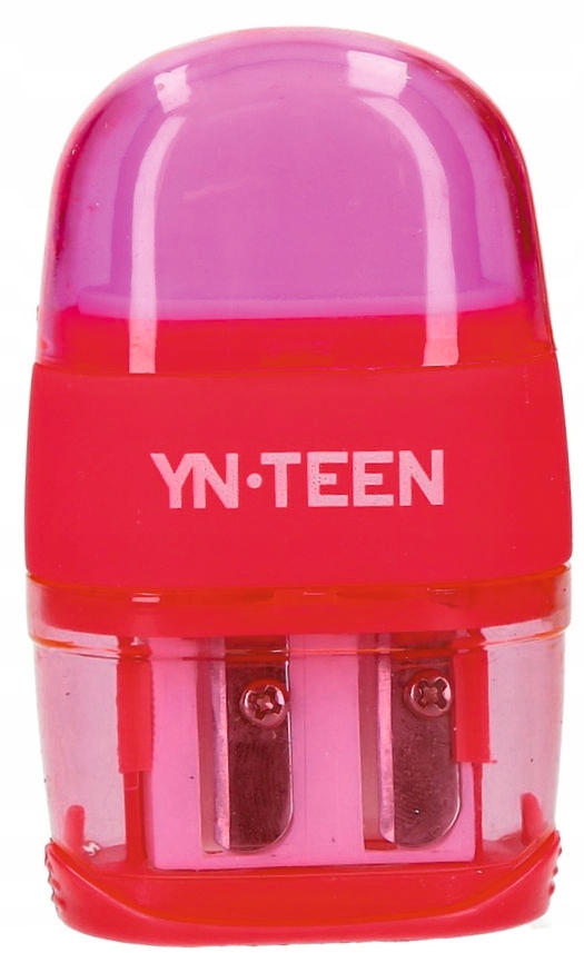 Temperówka z gumką podwójna z pojemnikiem szkolna