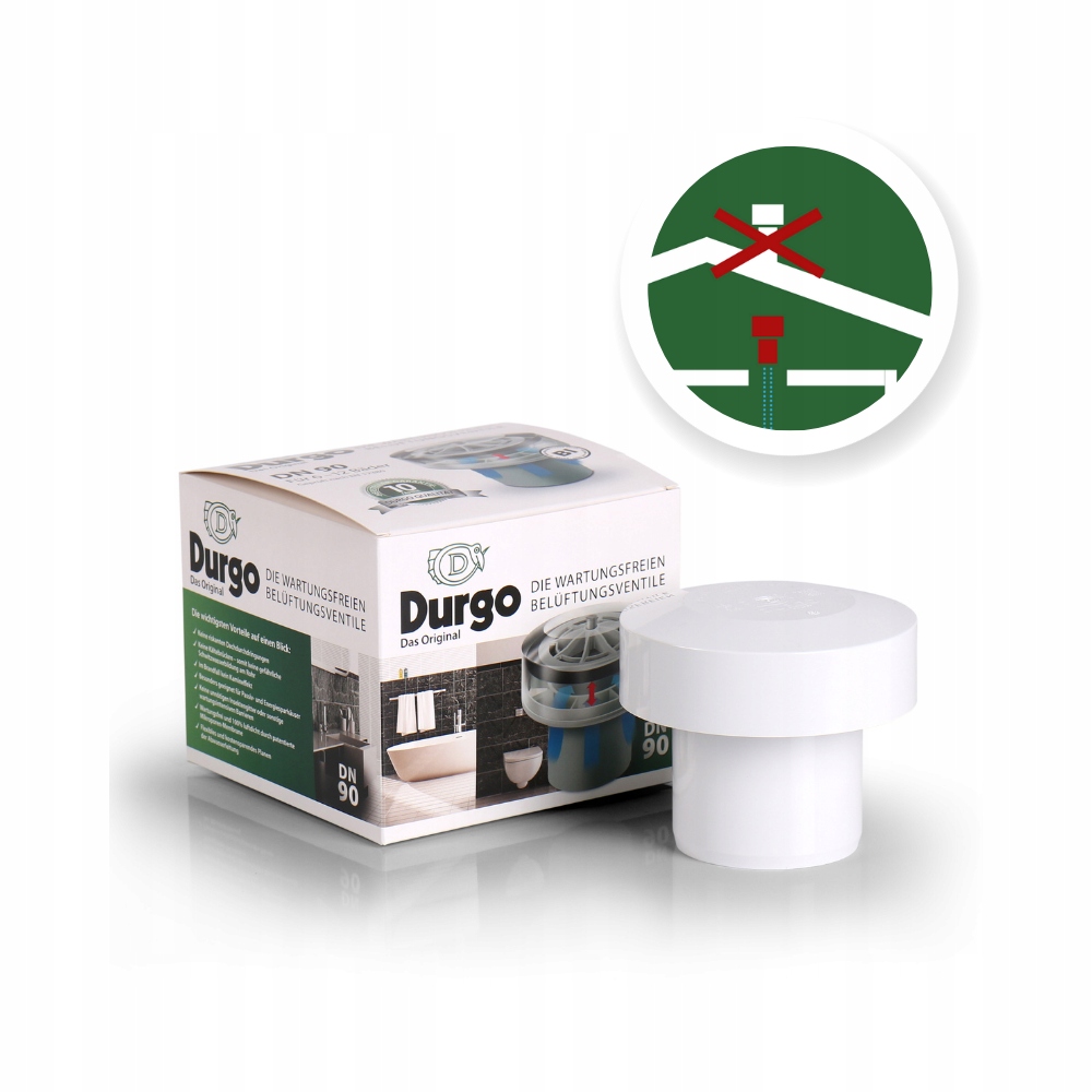 Prevzdušňovací ventil Durgo DN90, prevzdušňovač kanalizácie, odsávačka
