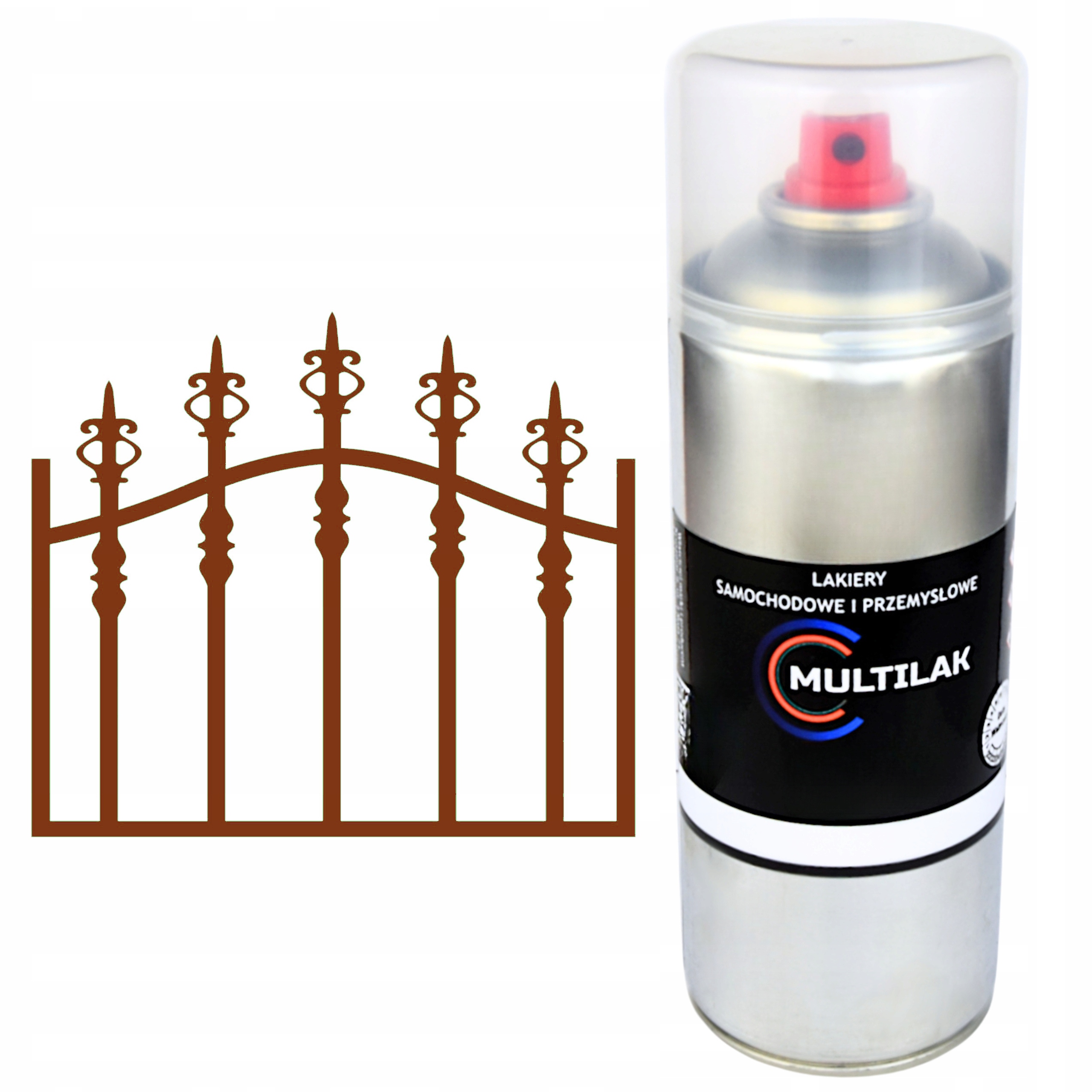 Spray lakier na rdzę do stali metalu blachy profesjonalny Ral 8012 połysk
