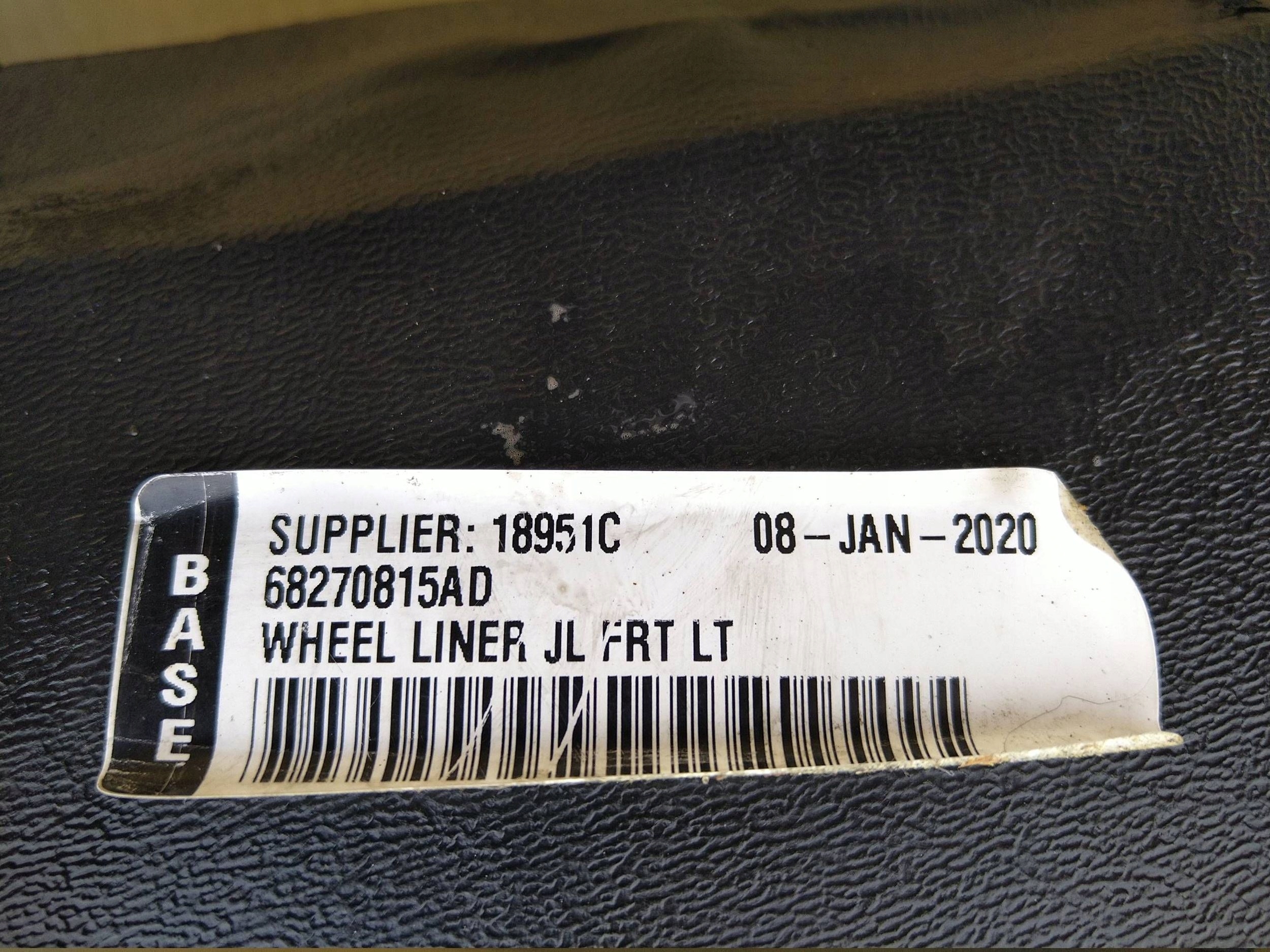 mudguard cover front front left side left JEEP WRANGLER JL 2018