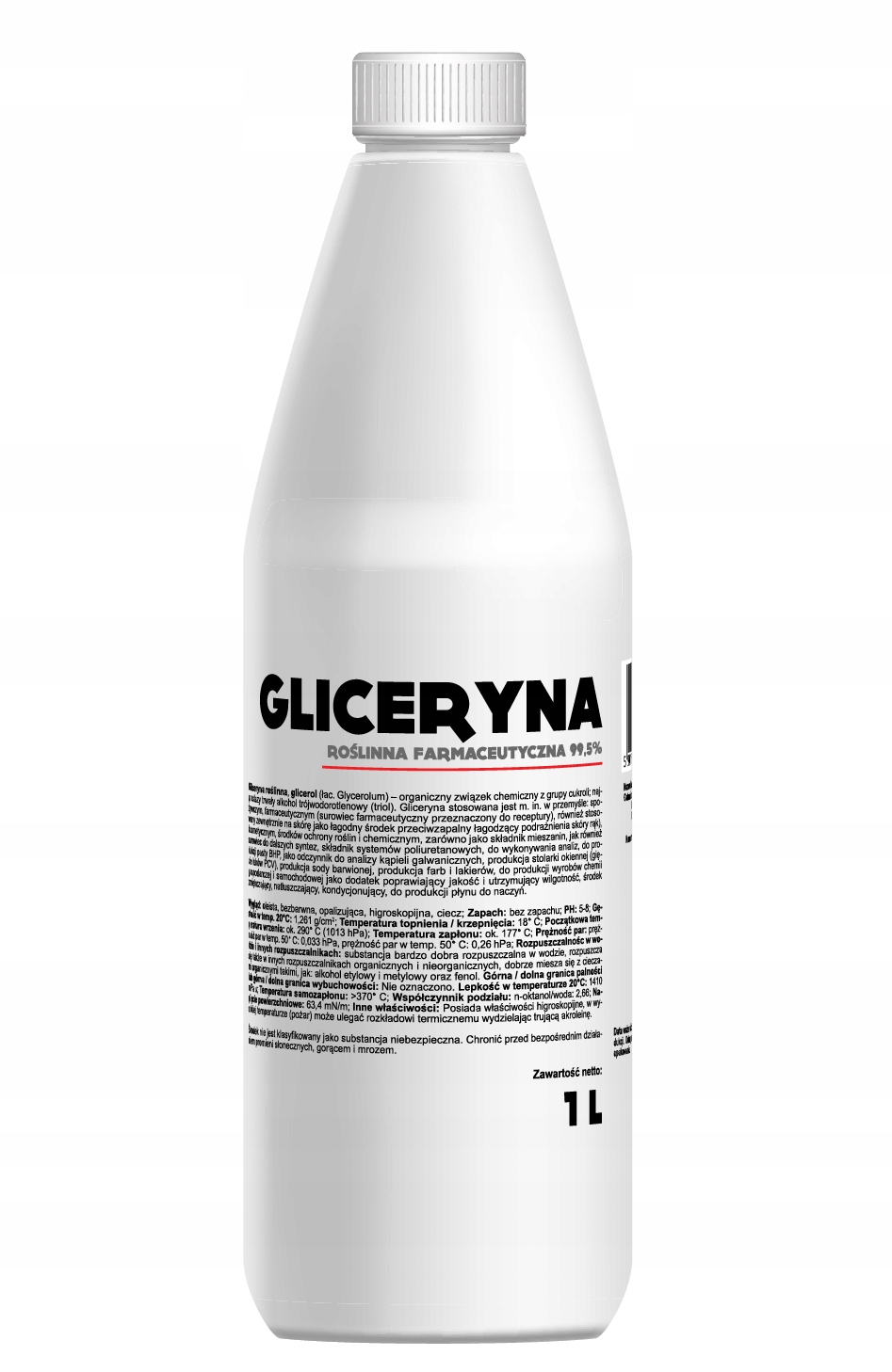 

Gliceryna Roślinna Czysta Farmaceutyczna 99,5% 1 L