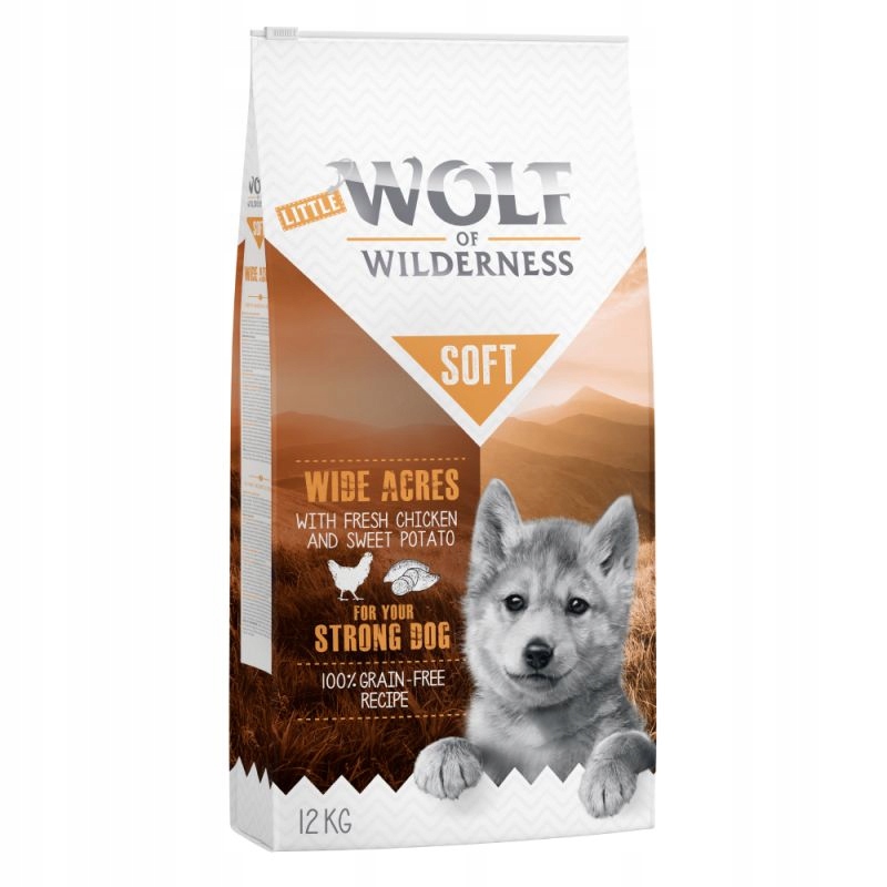 Wolf of Wilderness Junior „Soft – Wide Acres“, kuře 12 kg