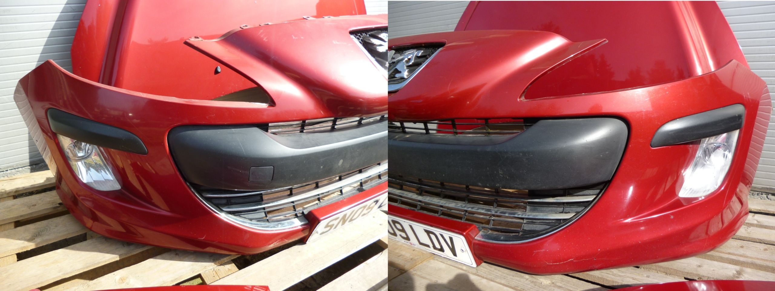 PEUGEOT 308 and GT SPORT front complete bumper bonnet KPL red
