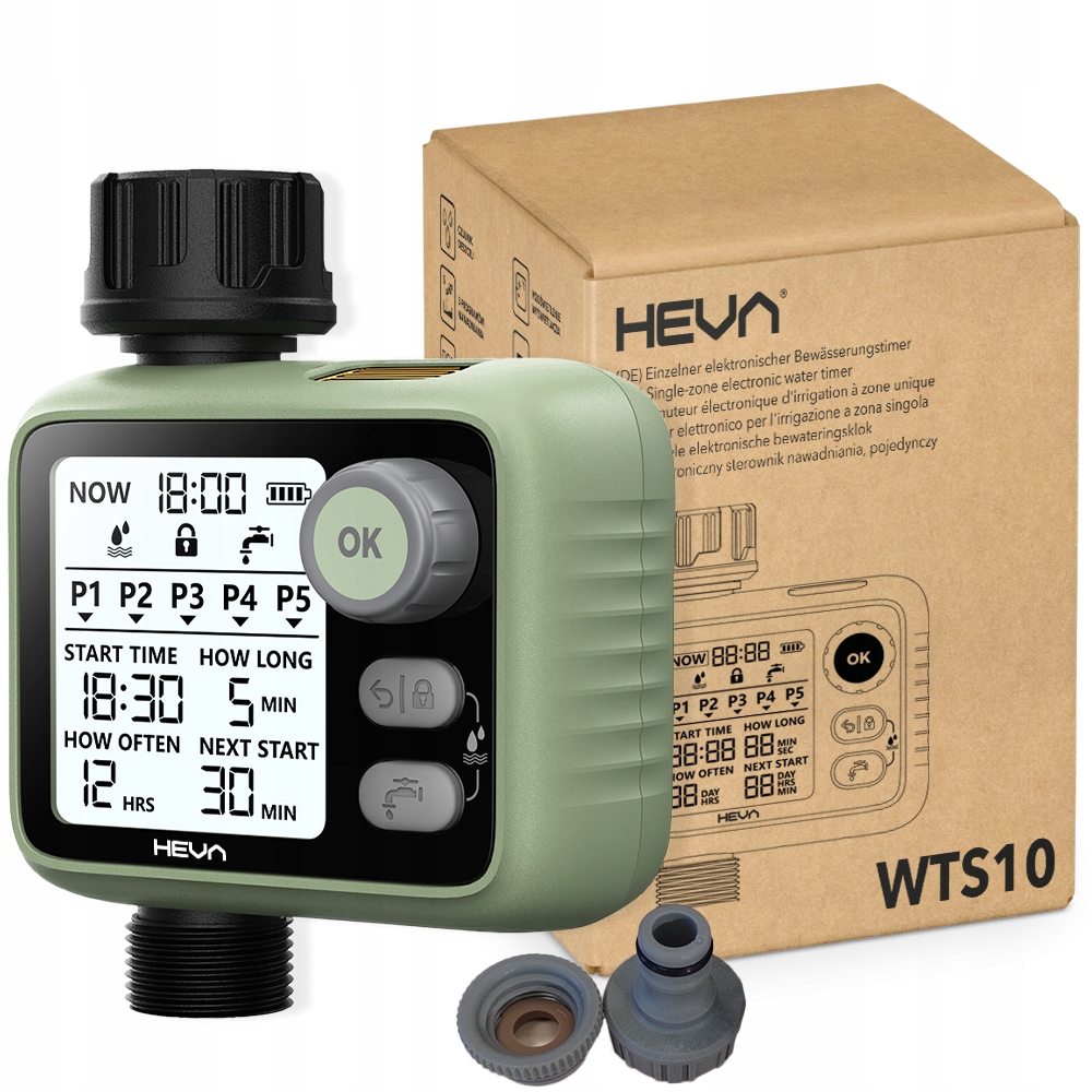 Elektroniczny sterownik nawadniania Heva programator do wody 8bar 52-097