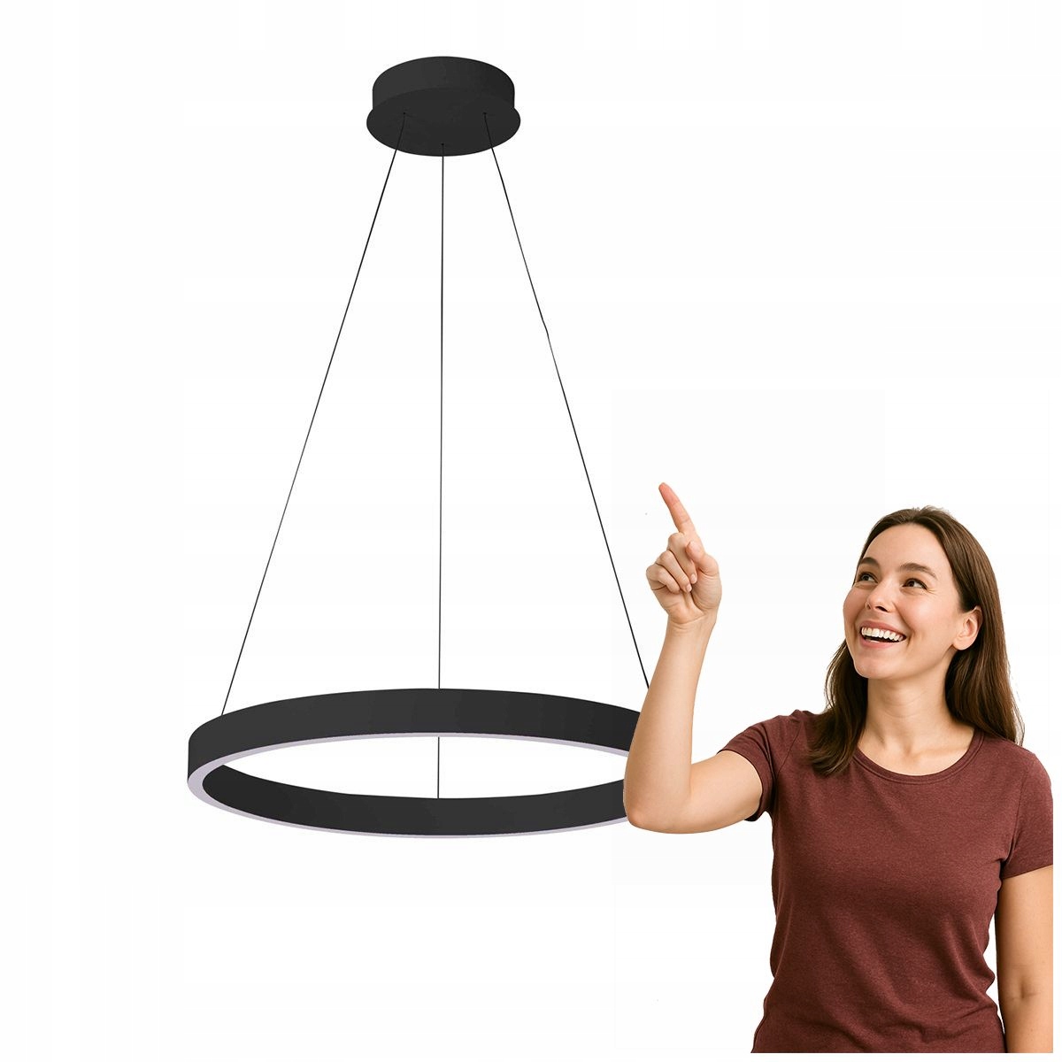 Moderná závesná Led lampa Brasco Down čierna Italux
