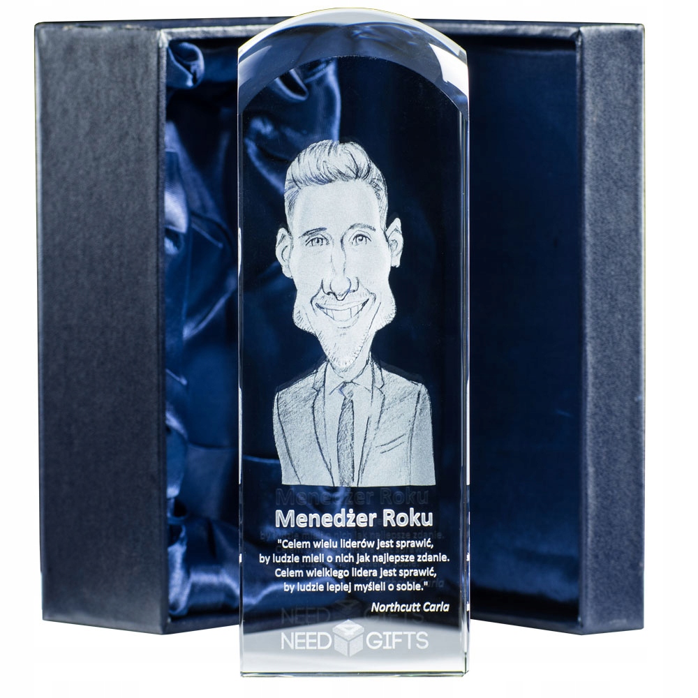 Karykatura w krysztale PREZENT DLA PRACOWNIKA SZEF