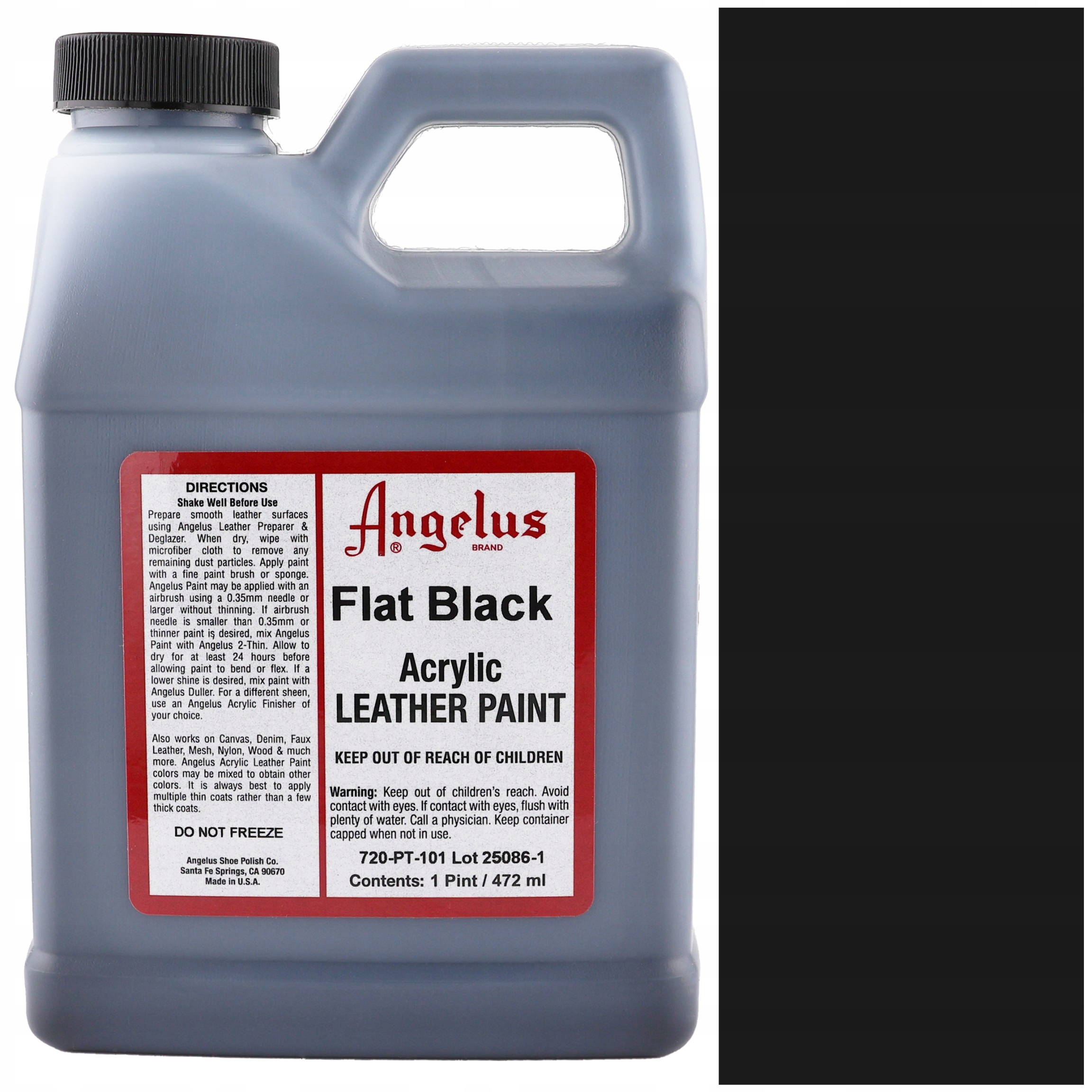 Barva na kůži Angelus customizace renovace boty 472 ml 101 Flat Černá