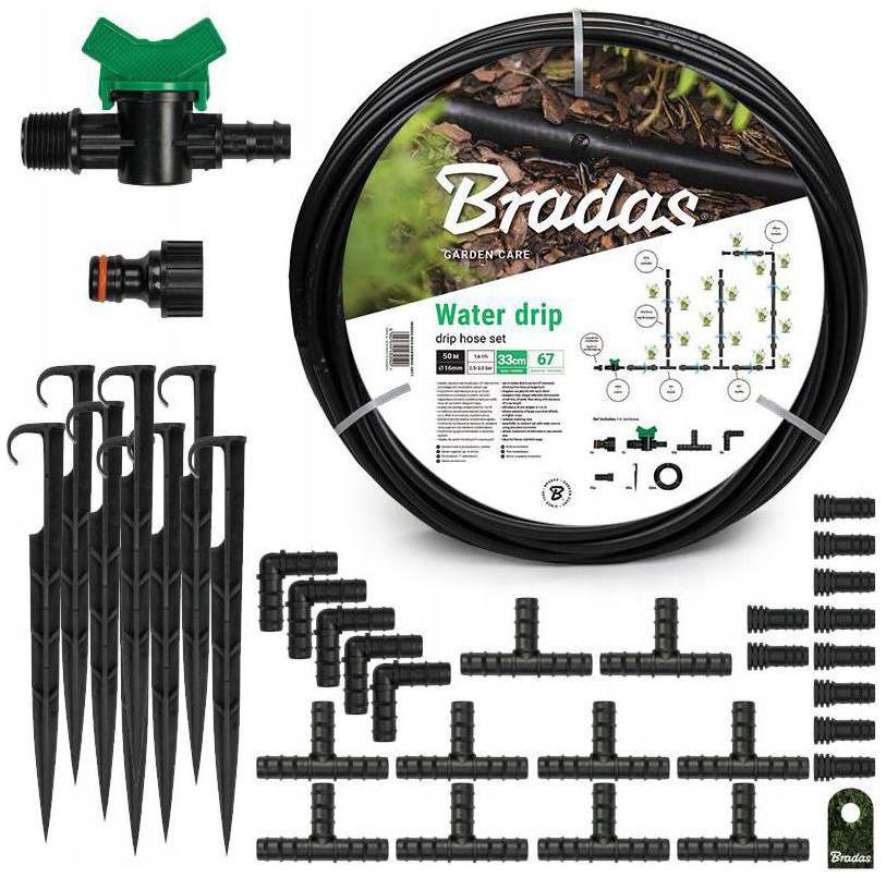 Zestaw Linia Wąż Kroplujący Nawodnienie 50M 67 Elementów