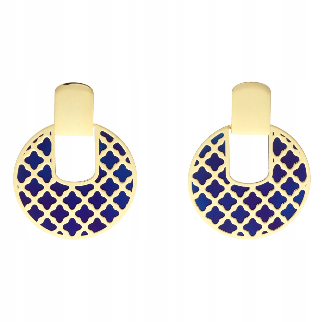 Náušnice kulaté, titanové, stříbro, pozlacené