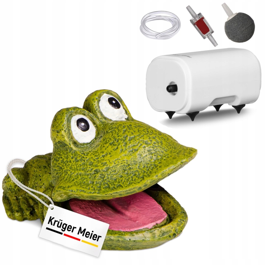 Levně Kruger Meier Froggy Bubble Set Ozdoba s provzdušňovačem do akvária
