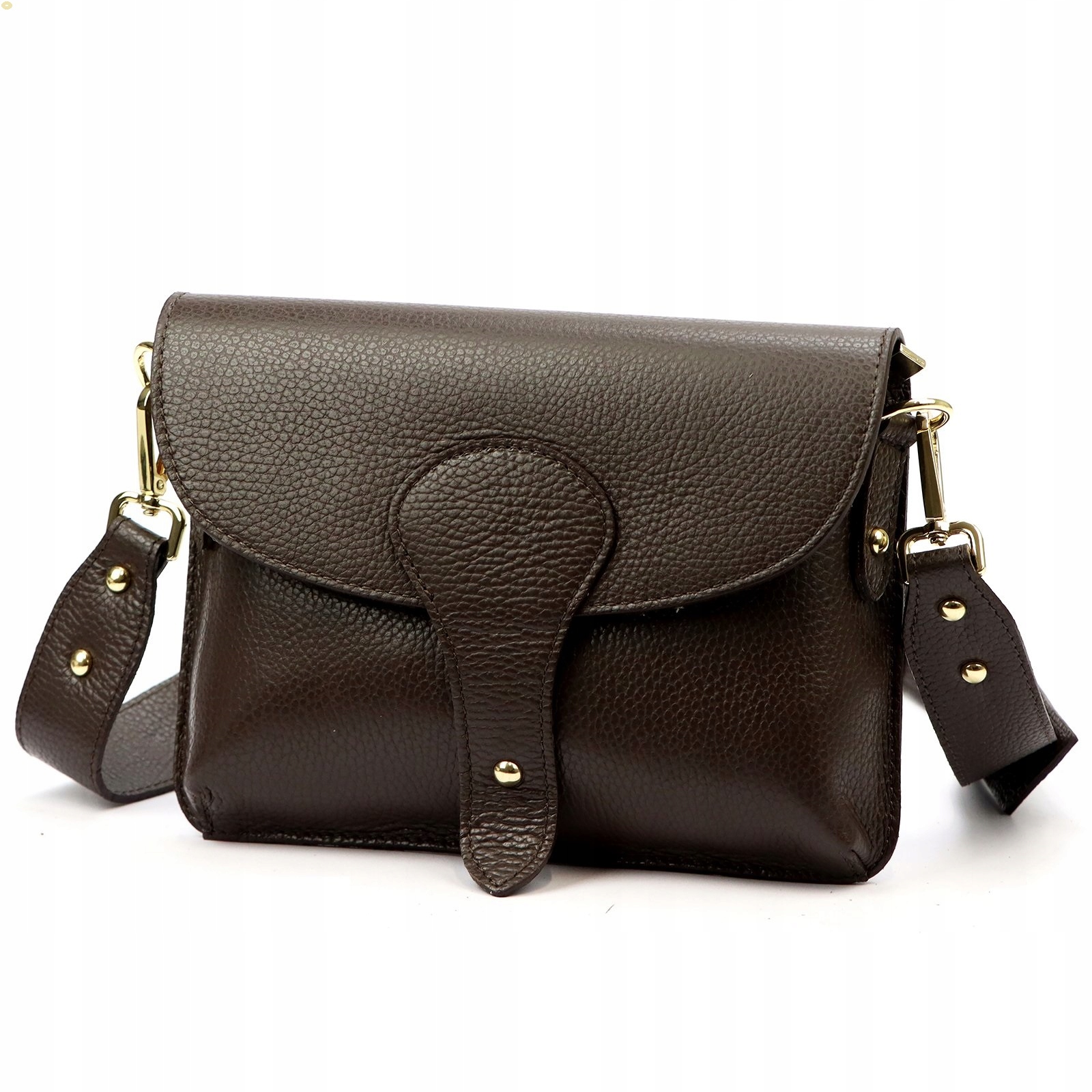 Dámská kožená kabelka Vera Pelle hnědá kabelka přes rameno, ledvinka, kůže