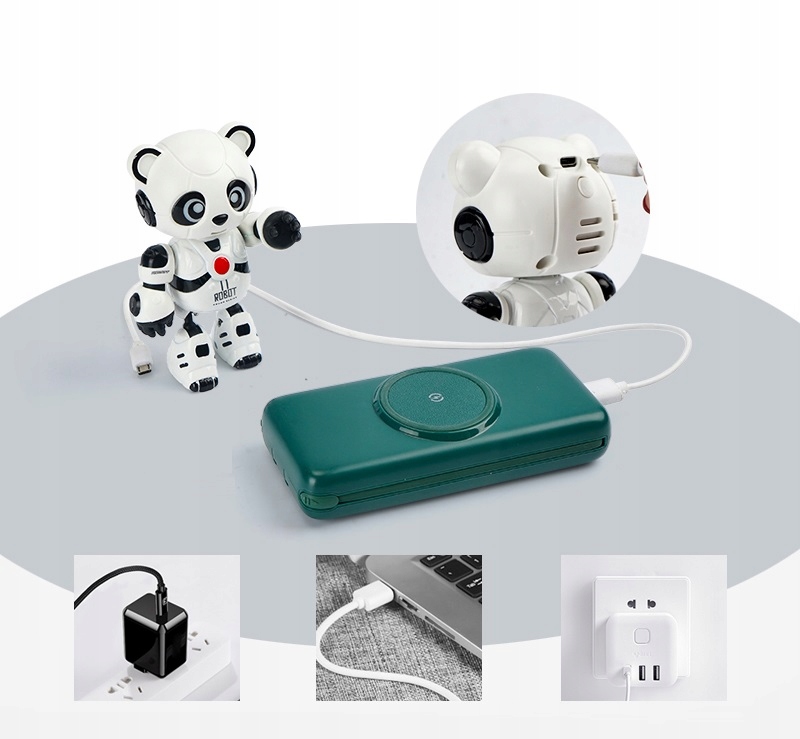 INTERAKTYWNY ROBOT PANDA MÓWI POWTARZA GRA ŚWIECI Kod producenta 1839