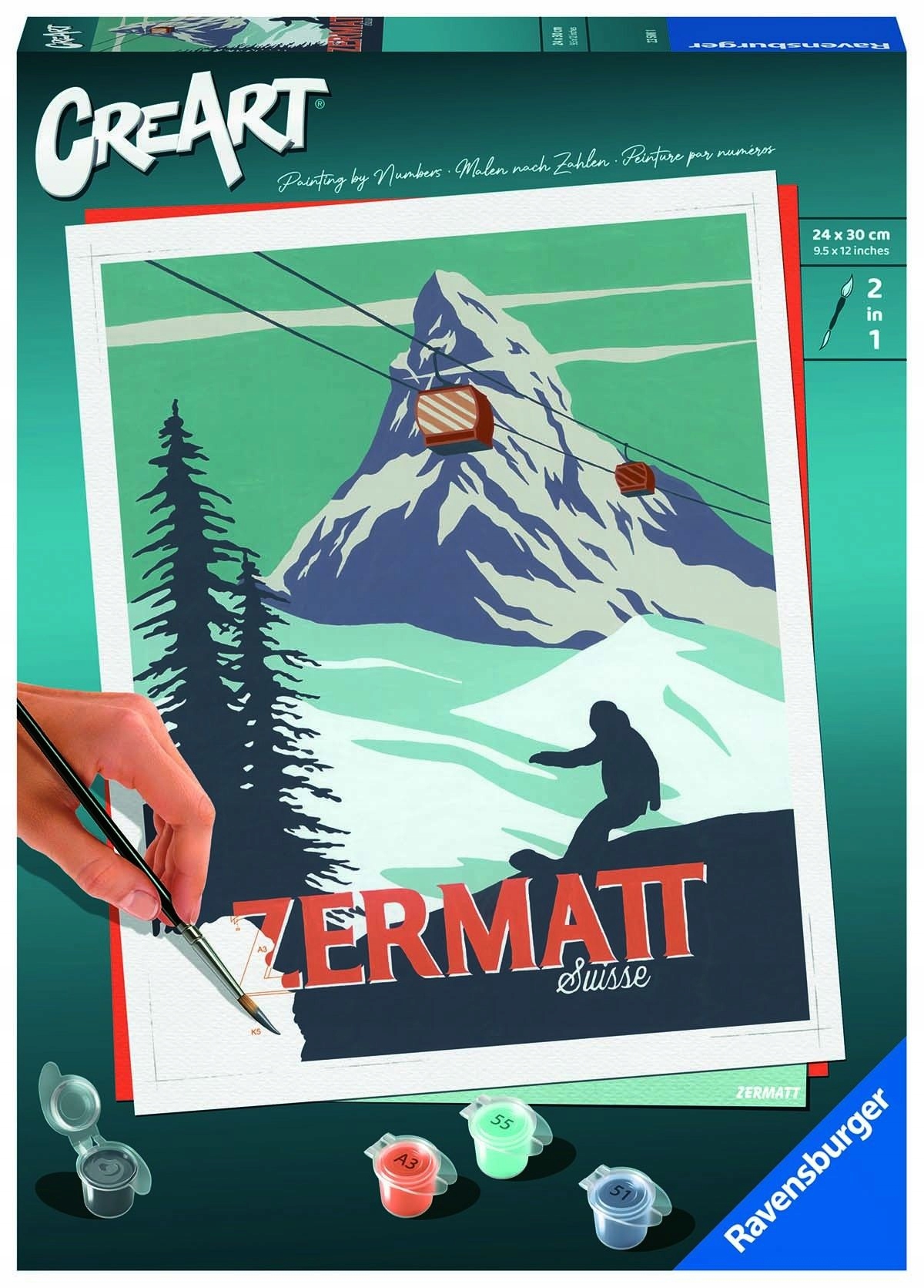 CreArt Malování podle čísel Zermatt Švýcarsko