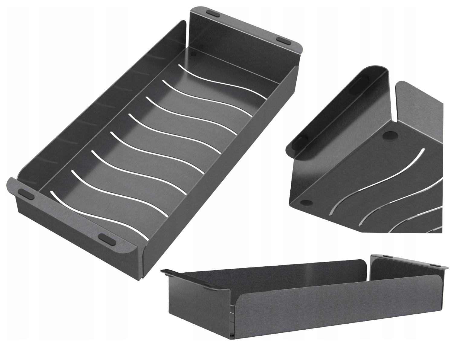 Ocelová Vložka Košík Do Dřezu Černý Univerzální Odkapávač 42x18 cm