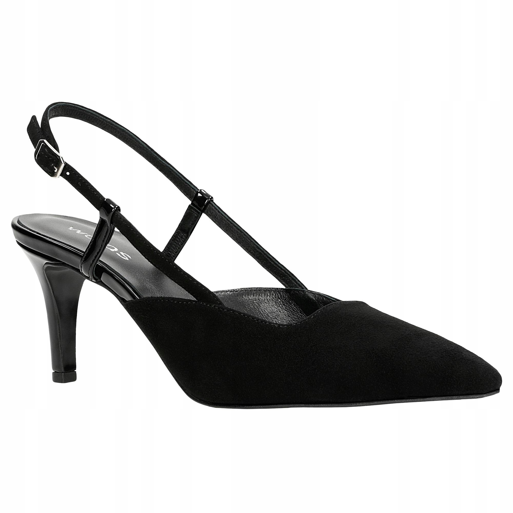 Dámské lodičky Wojas černé s odkrytou patou, velikost vel.