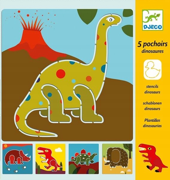 

Szablony z dinozaurami do nauki rysowania Djeco