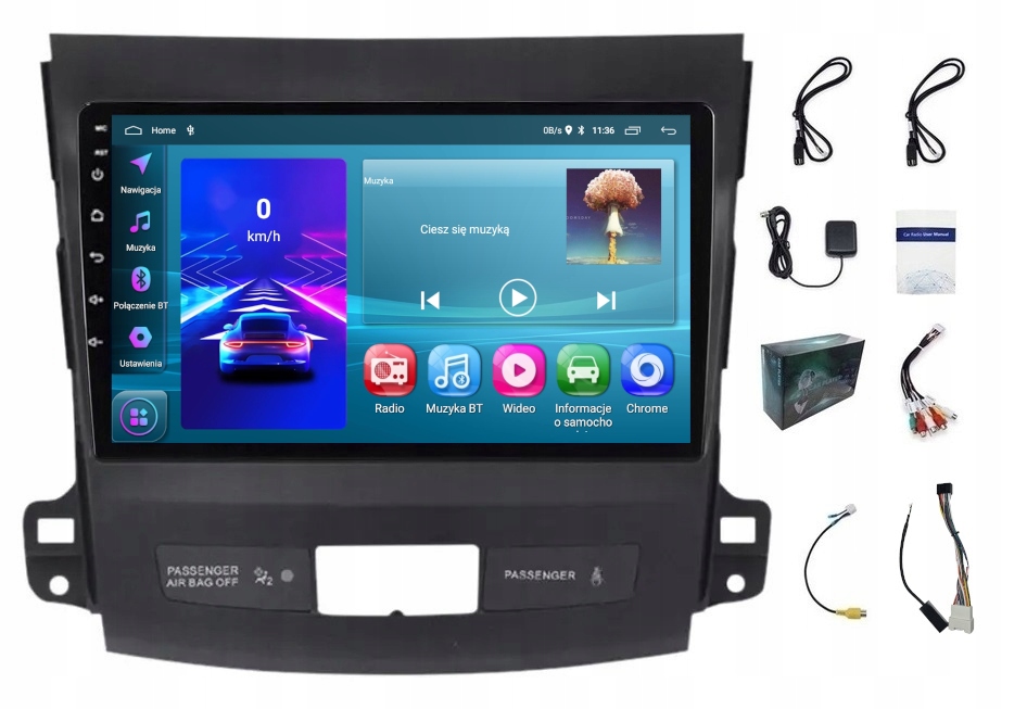 Rádio Navigácia Gps Citroen C-crosser 2007-2012 Wifi Carplay Bt 4GB 64GB