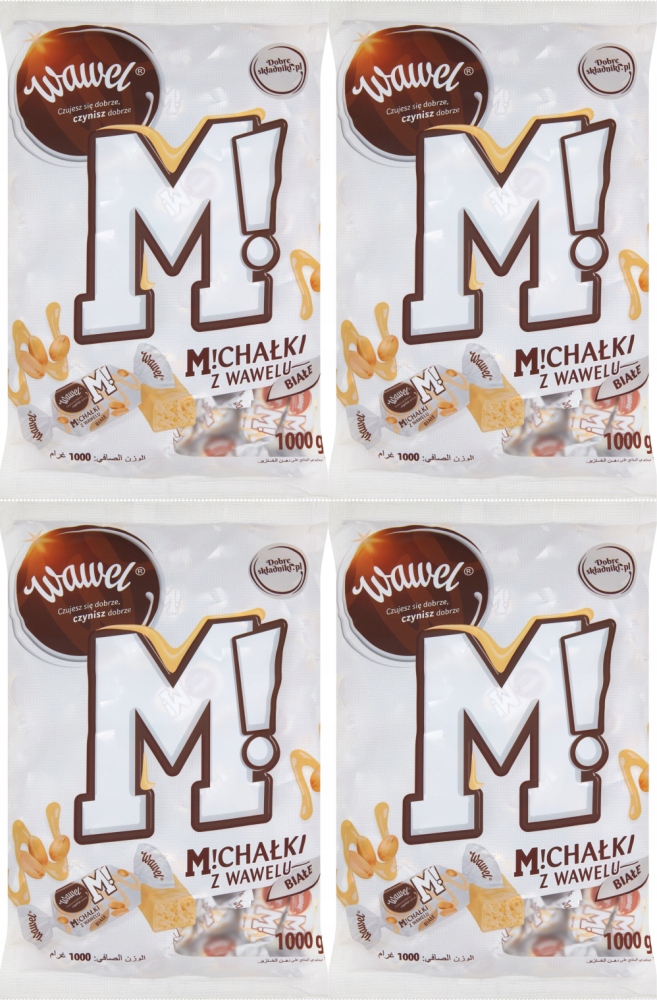 Cukierki Michałki z Wawelu Białe w białej czekoladzie Wawel 1kg 1000g x4