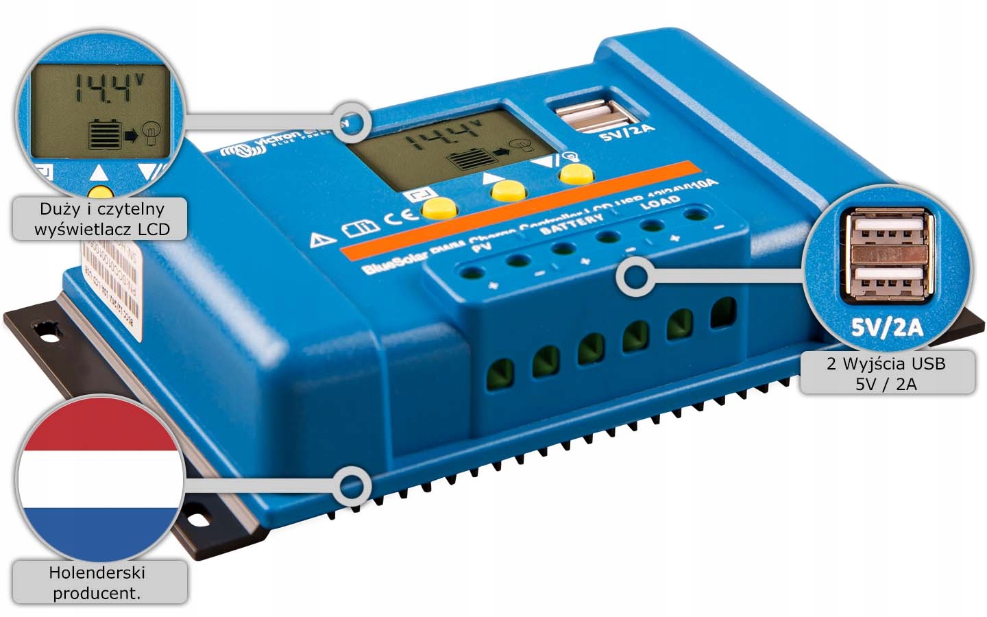 ZESTAW PANEL SLONECZNY 20W REGULATOR 5A VICTRON Producent czesci Inna