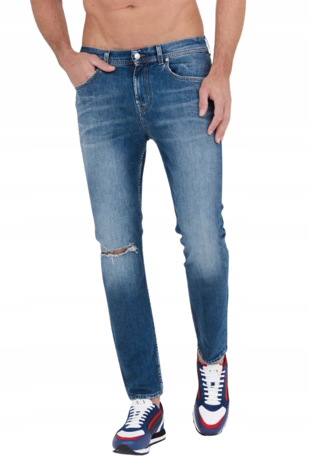 7 For All Mankind Modré pánské džíny Slimmy Tapered 31