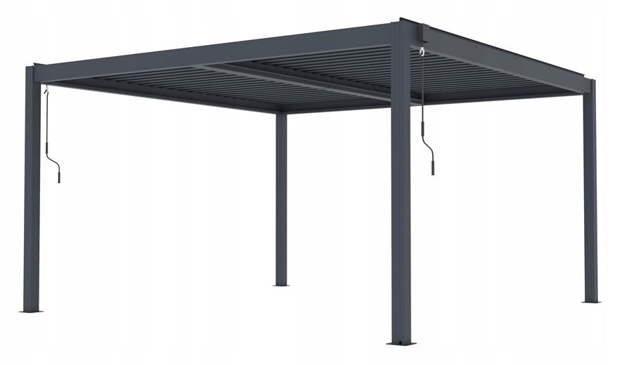 Bioklimatická pergola G21 Austin 4x4 m antracitová hliníková BP-G21-4X4M