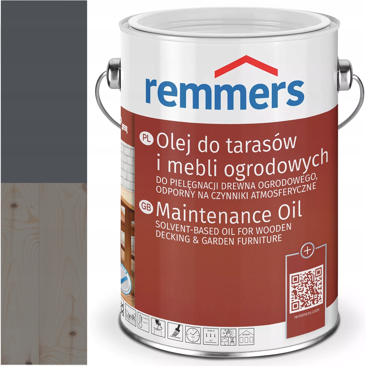 Remmers Pflege-ol olej na terasové desky Ral 7016 Šedý Antrac. 5L