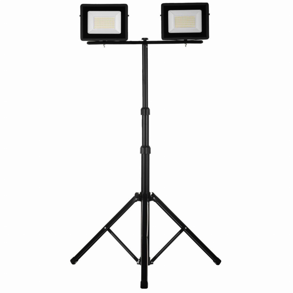 Halogenová Led lampa 2x50W slim s černým stativem Schmith