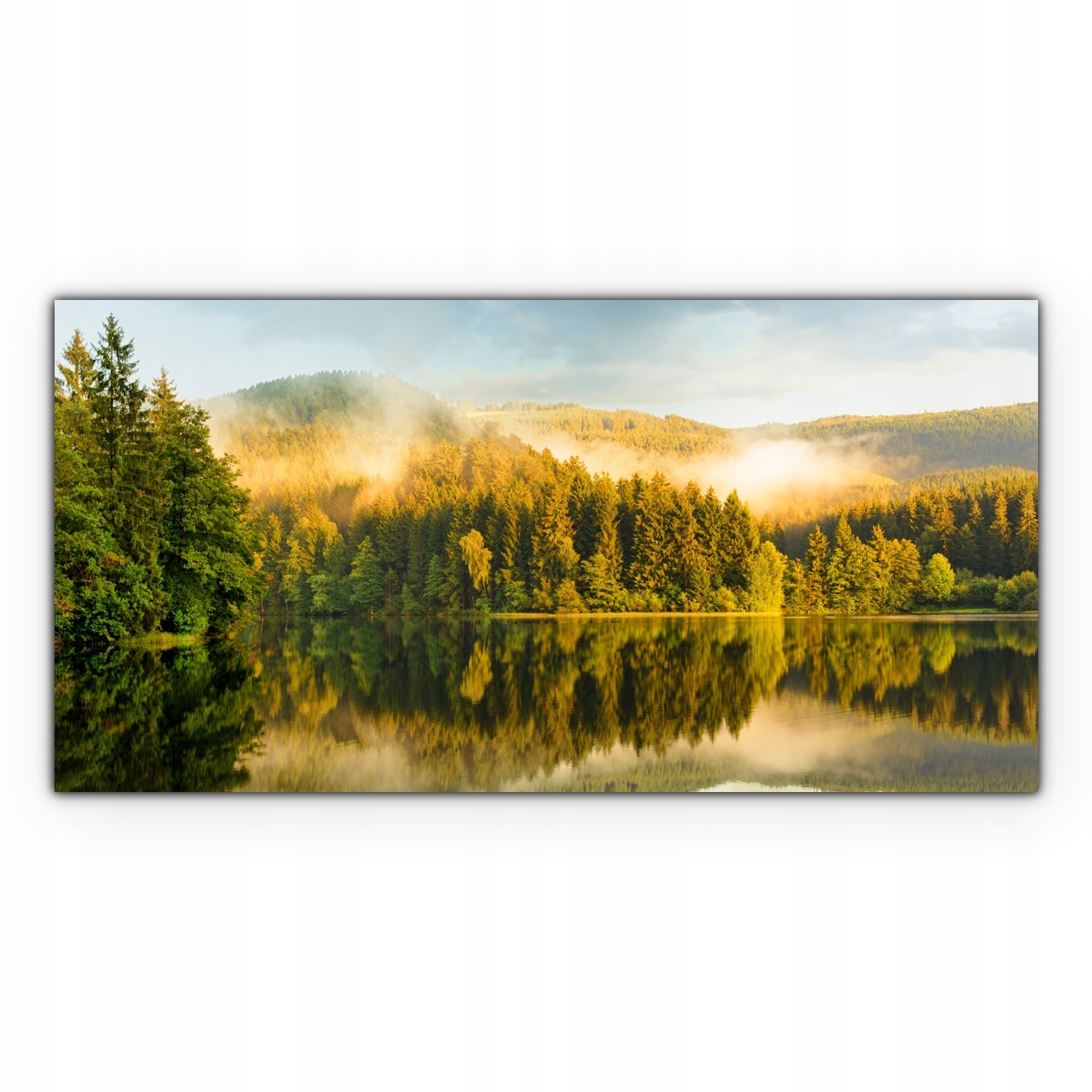 Canvas na rámu na zeď 120x60 Les Jezero Mlha