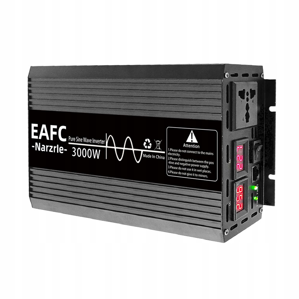 Menič napätia 12V na 230V 3000W Čistý sínusový invertor Dc/ac do auta