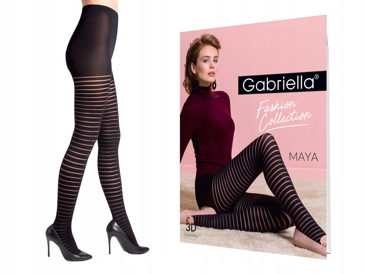 

Gabriella Rajstopy w paski Maya Nero 2 S 60 Den