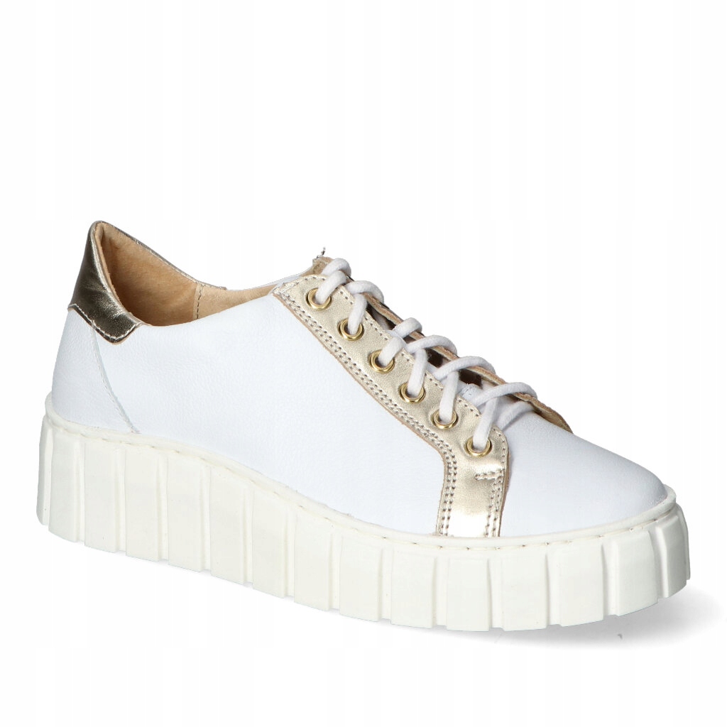 Polobotky Dámské Tenisky Stella Bílá-8/Zlatá Přírodní kůže 41
