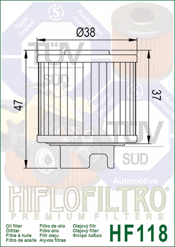 FILTR OLEJU HIFLOFILTRO HF118 Producent Hiflofiltro