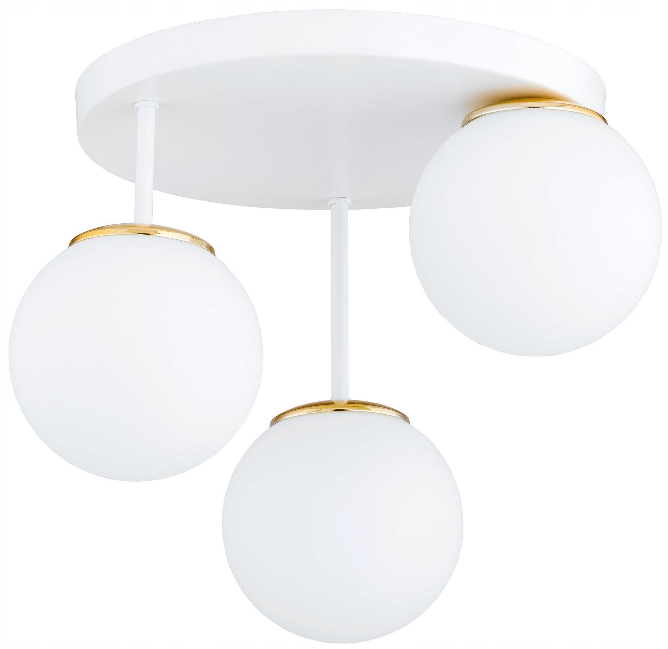 Lampa Wisząca Sufitowa Żyrandol Biała Szklane Kule Led E27