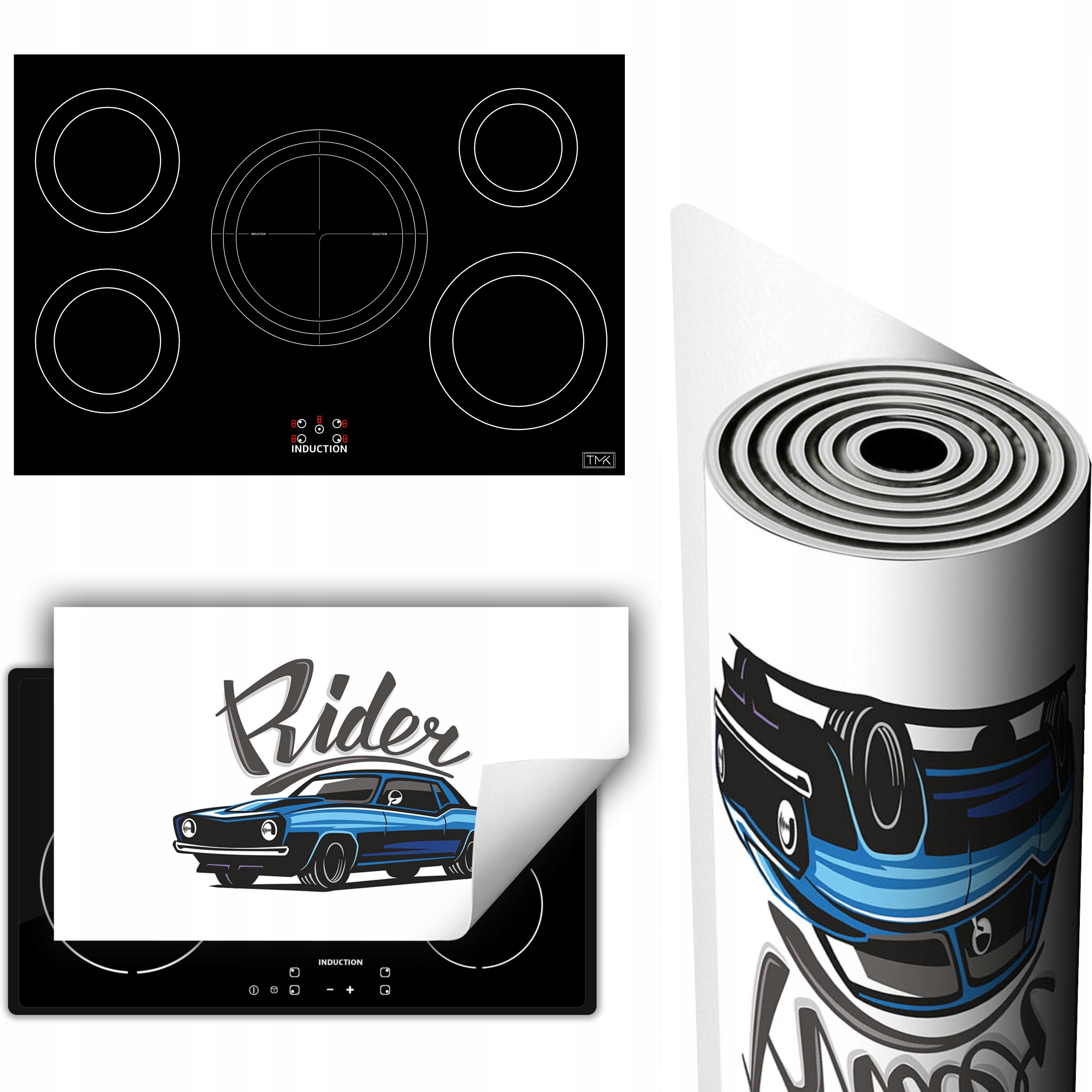 Vinylová Podložka Ochrana Kuchyňské Desky 90x52 modrá auto