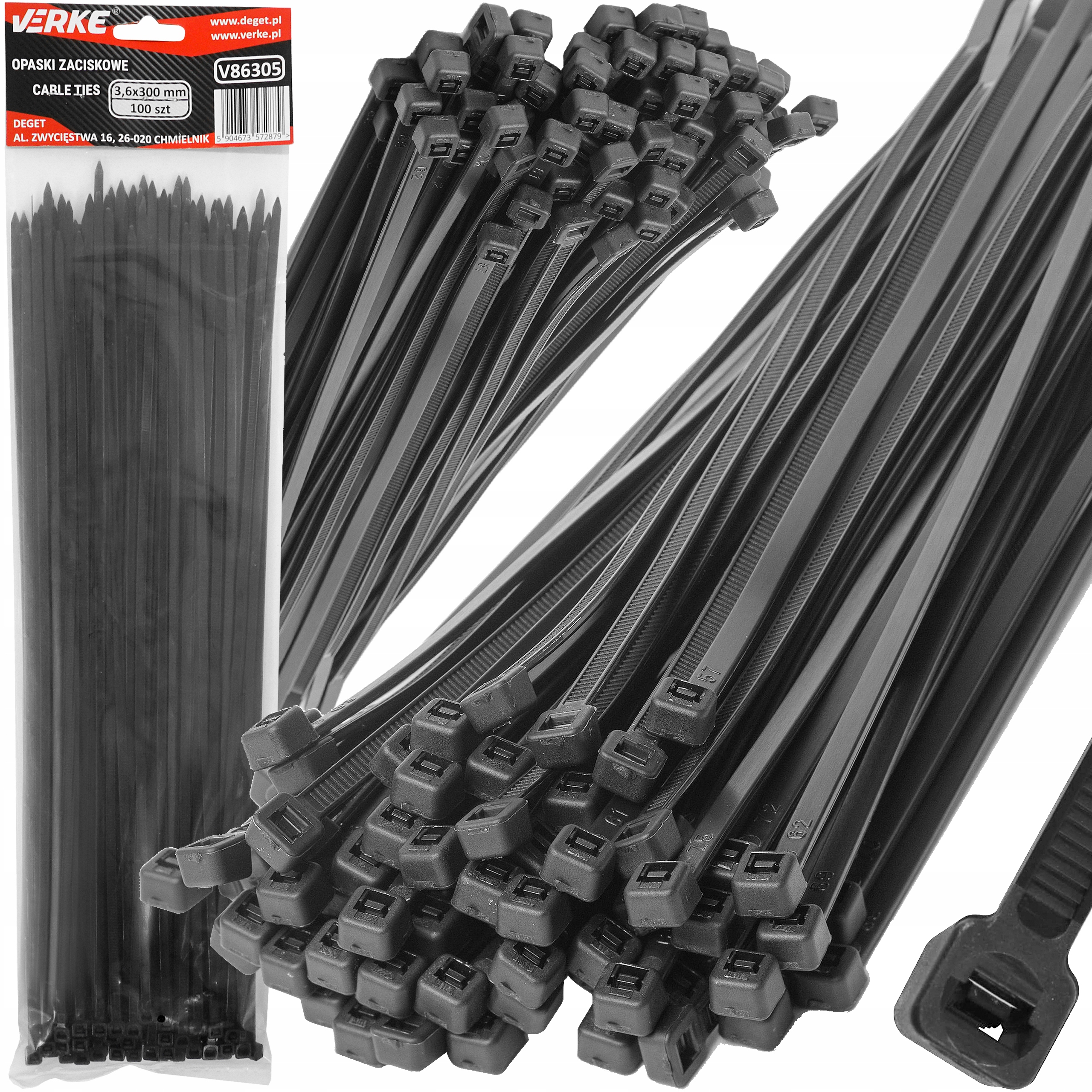 Opaski Zaciskowe Kablowe Trytki Trytytki 3,6x300mm Zestaw Trytek Opasek