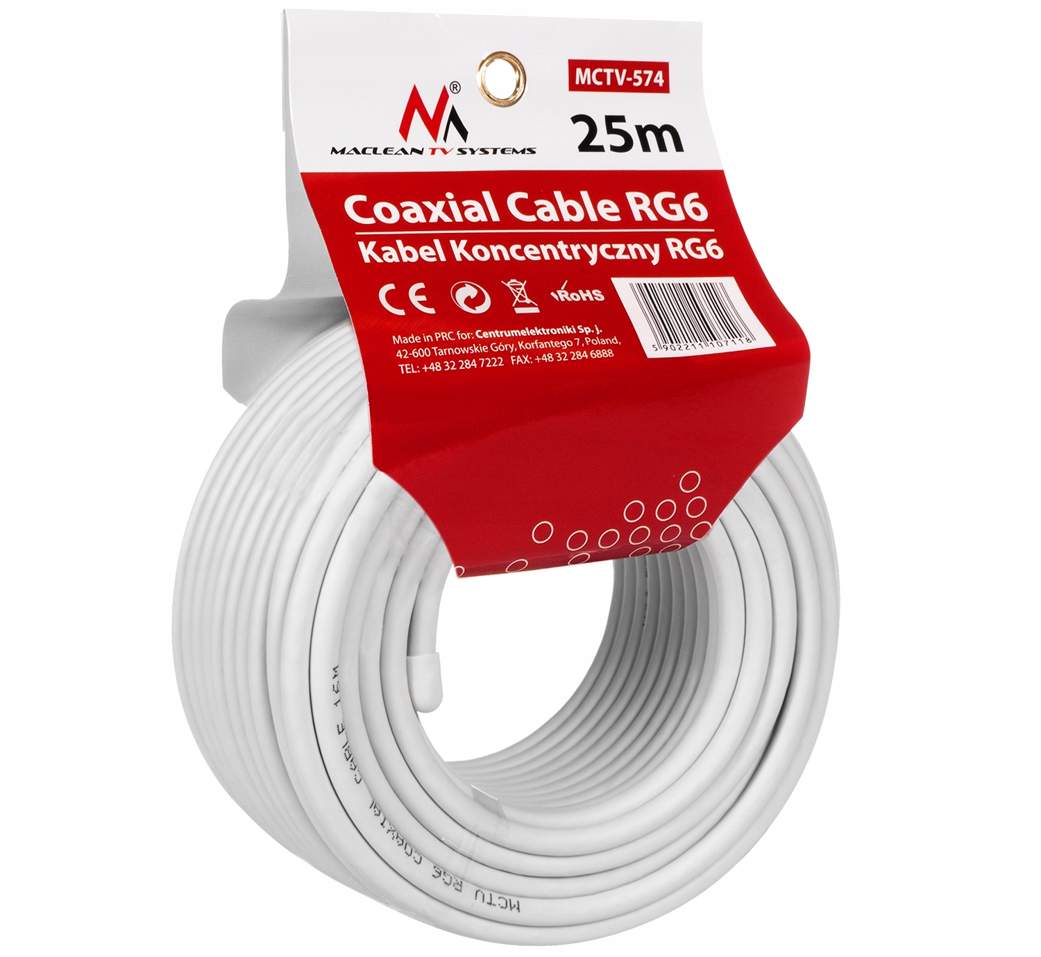 

Kabel Przewód Satelitarny Antenowy Dvb-t RG6U 25M