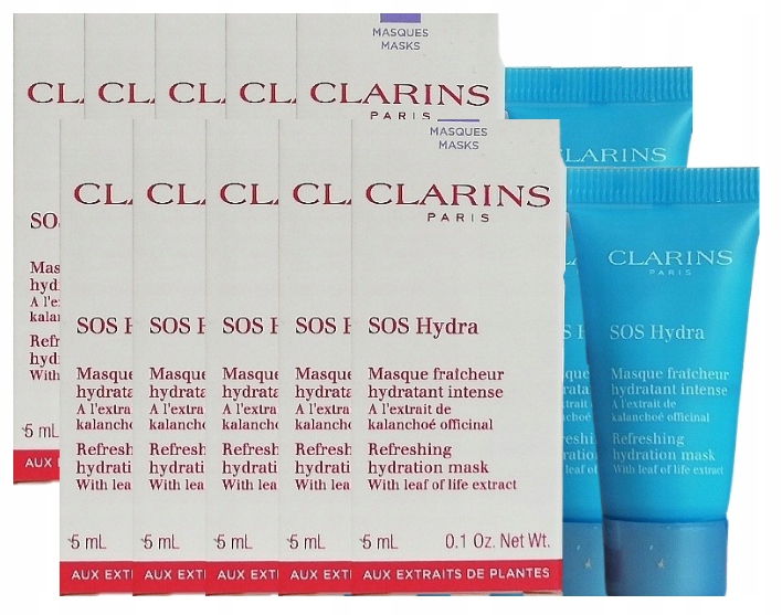 Clarins Sos Hydra Hydration Mask Maseczka kremowa Tubka Zestaw 10 x 5ml