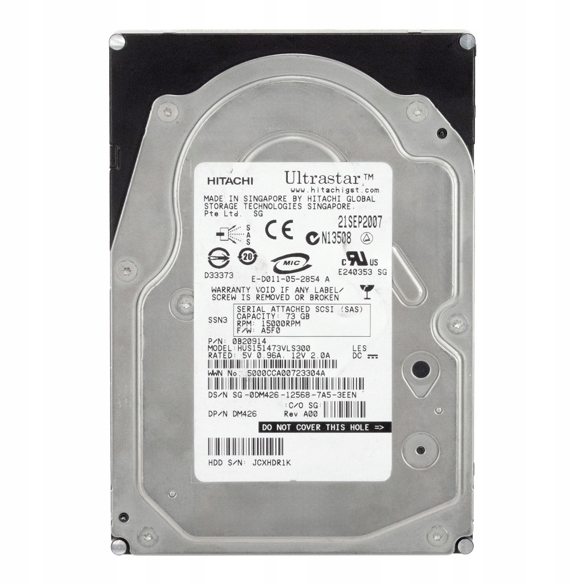 Dell 0DM426 73GB 15K 16MB Sas 3.5" HUS151473VLS300