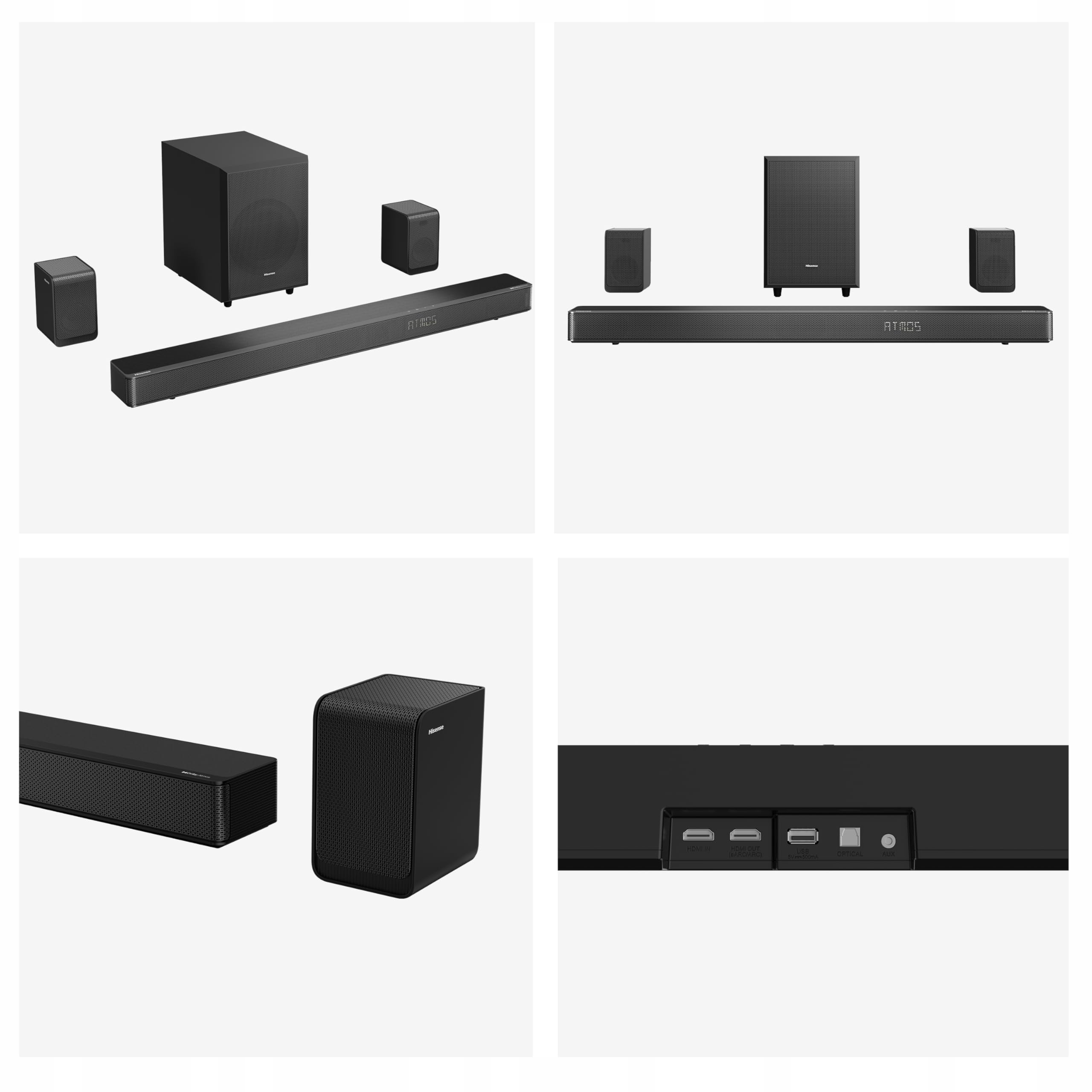 HISENSE AX5125H Soundbar 5.1.2 Dolby Atmos Subwoofer Bluetooth HDMI USB — miniatura 7