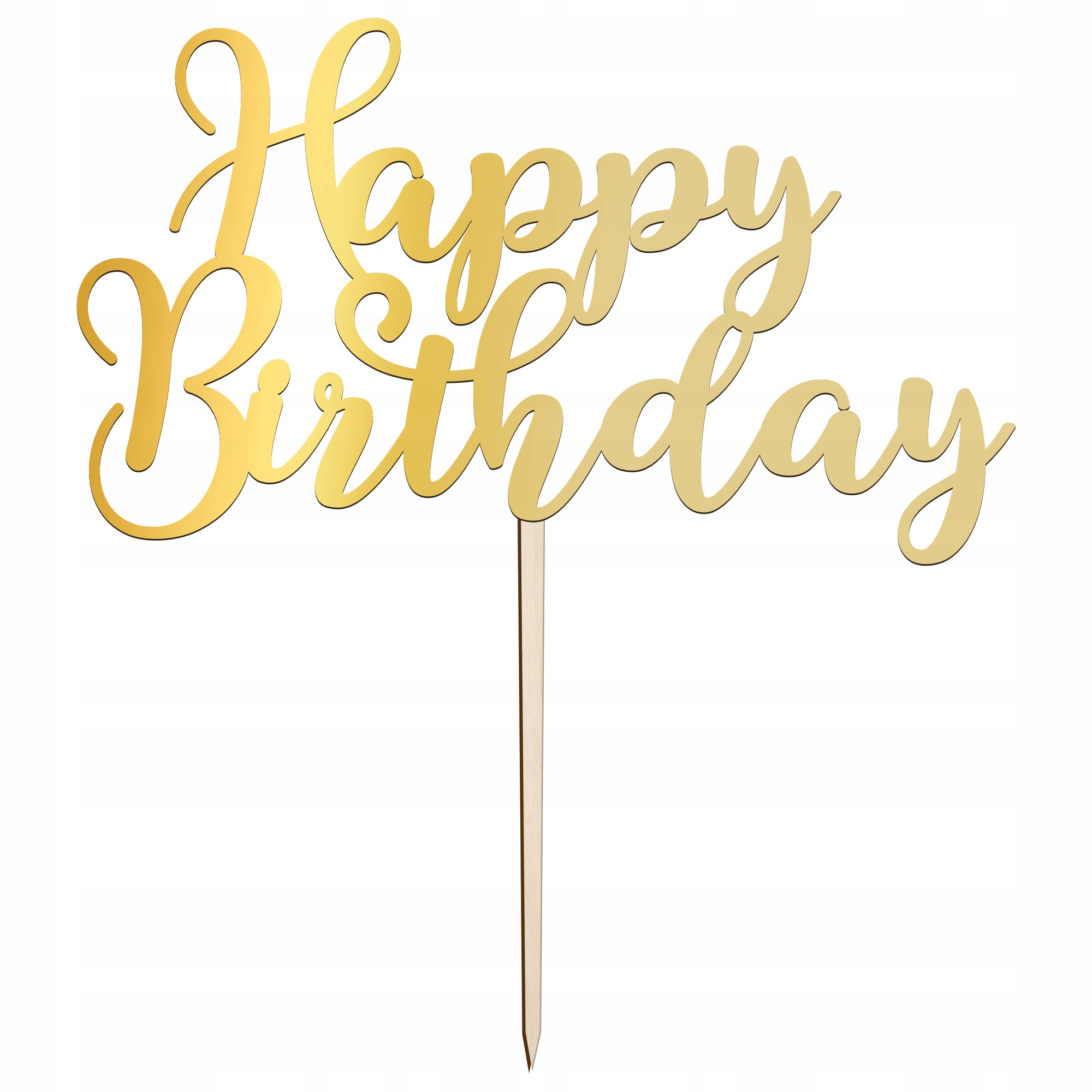 

Topper Urodzinowy Happy Birthday Złoty