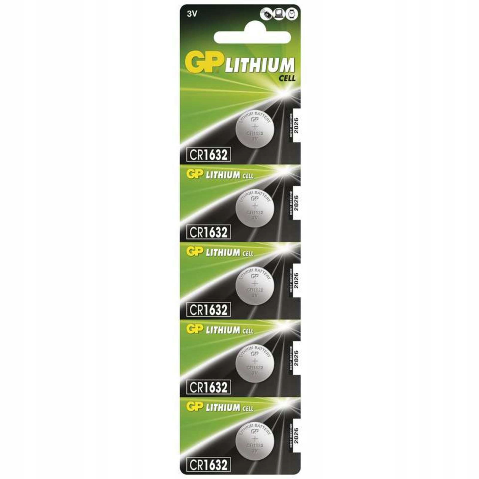 Bateria guzikowa Gp CR1632 litowa 3V 140mAh 5szt blister