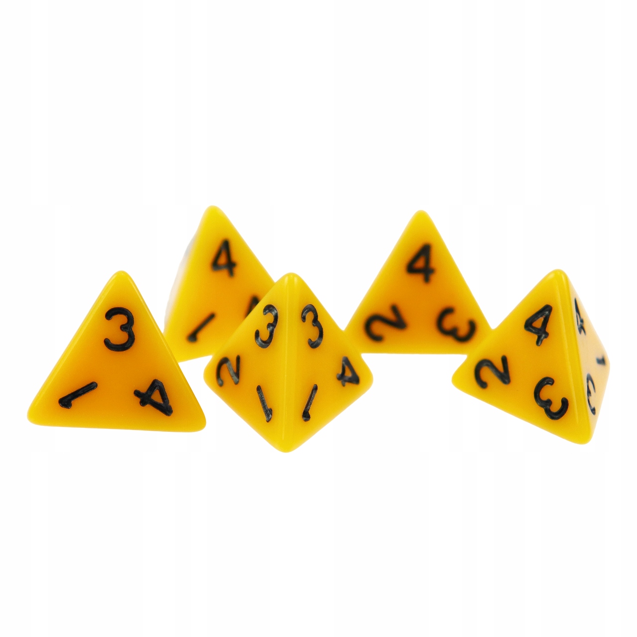 ZESTAW 2 KOSTEK K4 RPG ŻÓŁTA KOŚĆ CZTEROŚCIENNA Liczba ścian 4