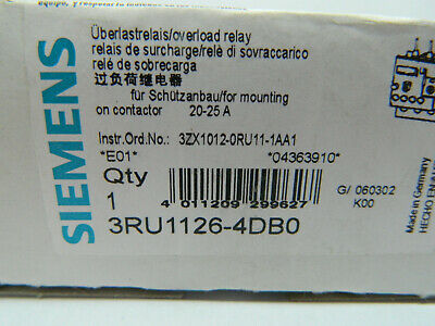 Przekaźnik termiczny 20-25A 3RU1126-4DB0 SIEMENS Kod producenta 3RU1126-4DB0