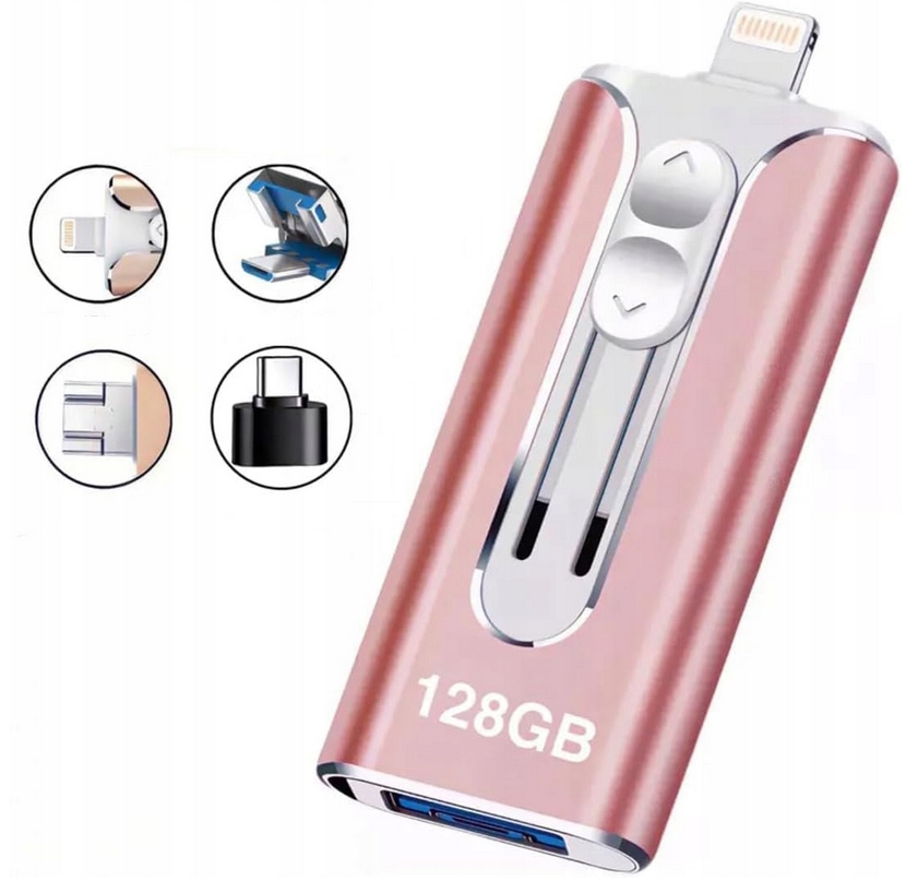Pendrive Dataflex 128 GB USB 3.0 Micro-USB Lightning różowy