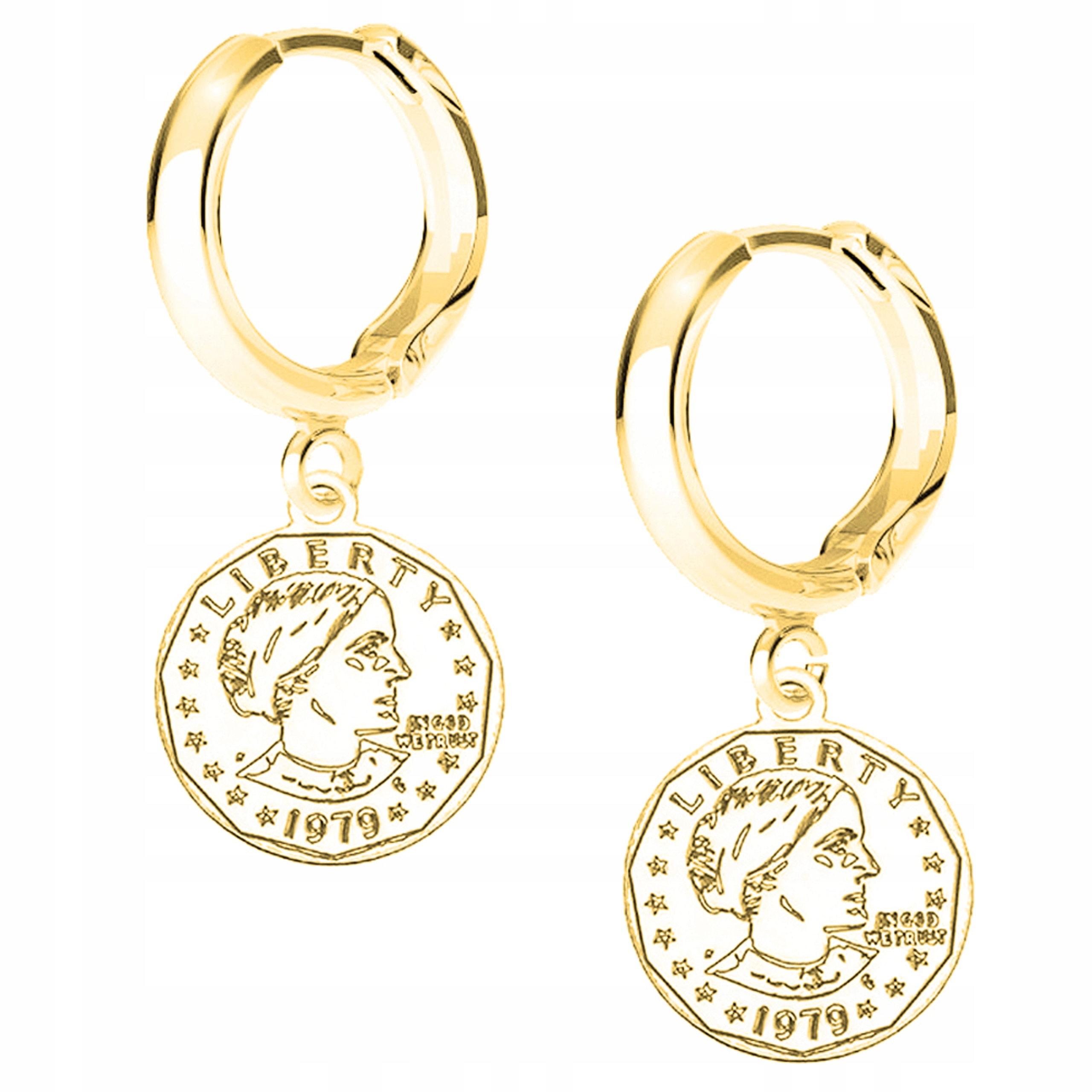 Náušnice zlaté Mince Stříbro 925