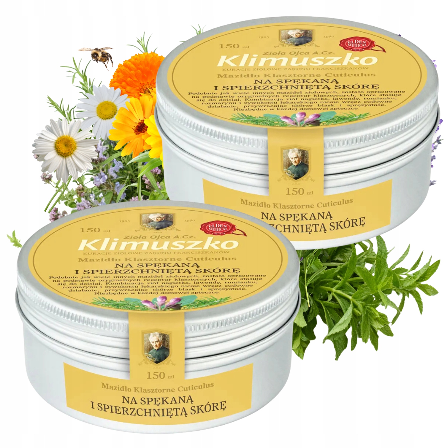 Klimuszko Cuticulus Ziołowe mazidło Na spękaną spierzchniętą skórę 150ml x2
